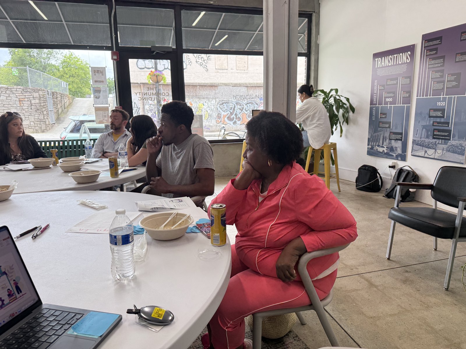 Community members seated together during the June brainstorming session